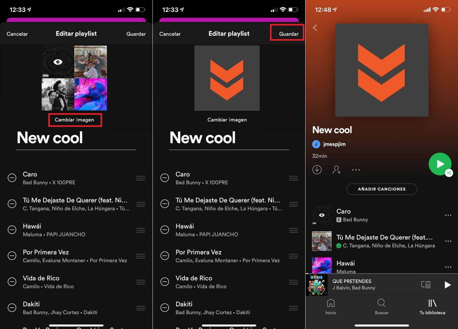 Como cambiar la imagen de listas de reproducción de Spotify